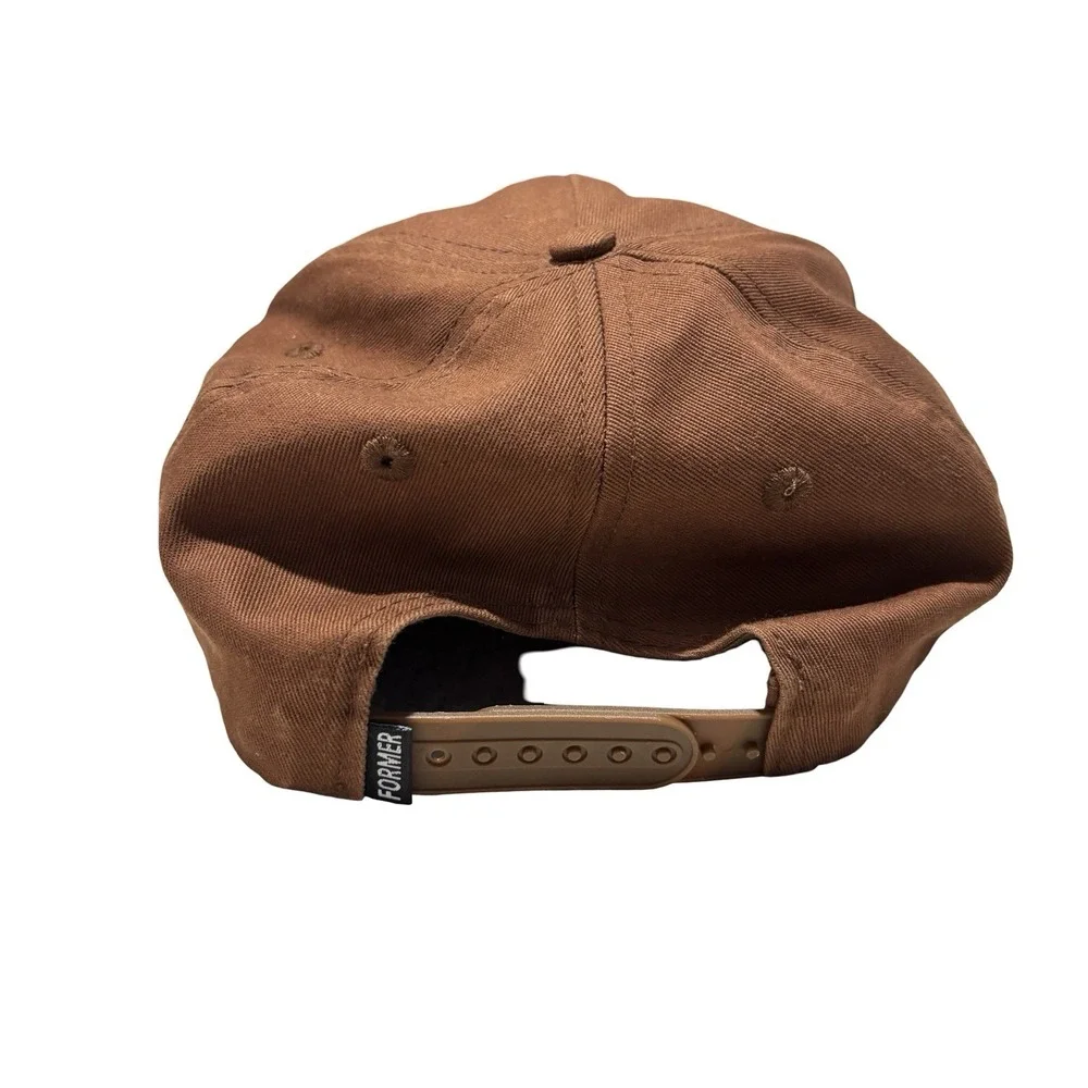 FORMER Men's Spell Out Logo Snap Back Hat Brown Size OSFM